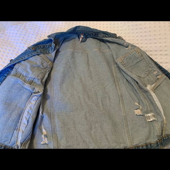 NWT FREE PEOPLE Cotton Studded Denim Jacket XS - Picture 13 of 14